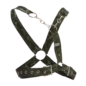 Male Basics Dngeon Leather Cross Chain Harness Camo One Size