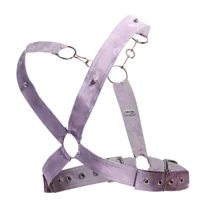 Male Basics Dngeon Leather Cross Chain Harness Lila Camo One Size