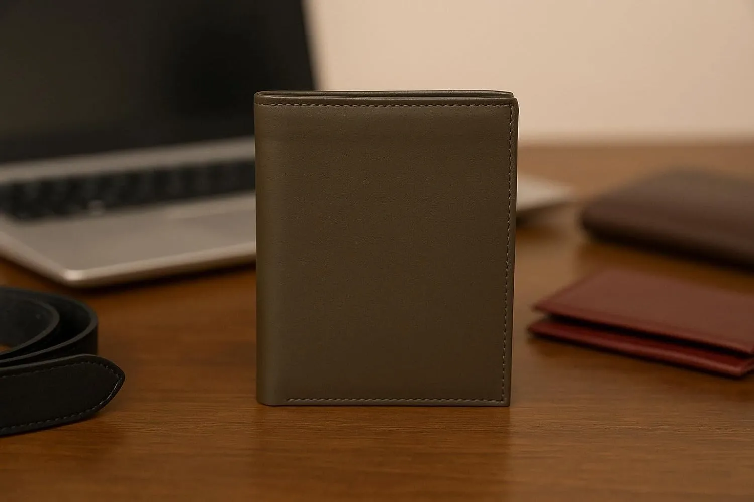 MARSHAL RFID Blocking Bifold Hipster Credit Card Wallet Premium Lambskin Leather (Brown)