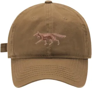 Mens Baseball Caps Embroidered Fox Animal Adjustable Dad Hat Washed Cotton