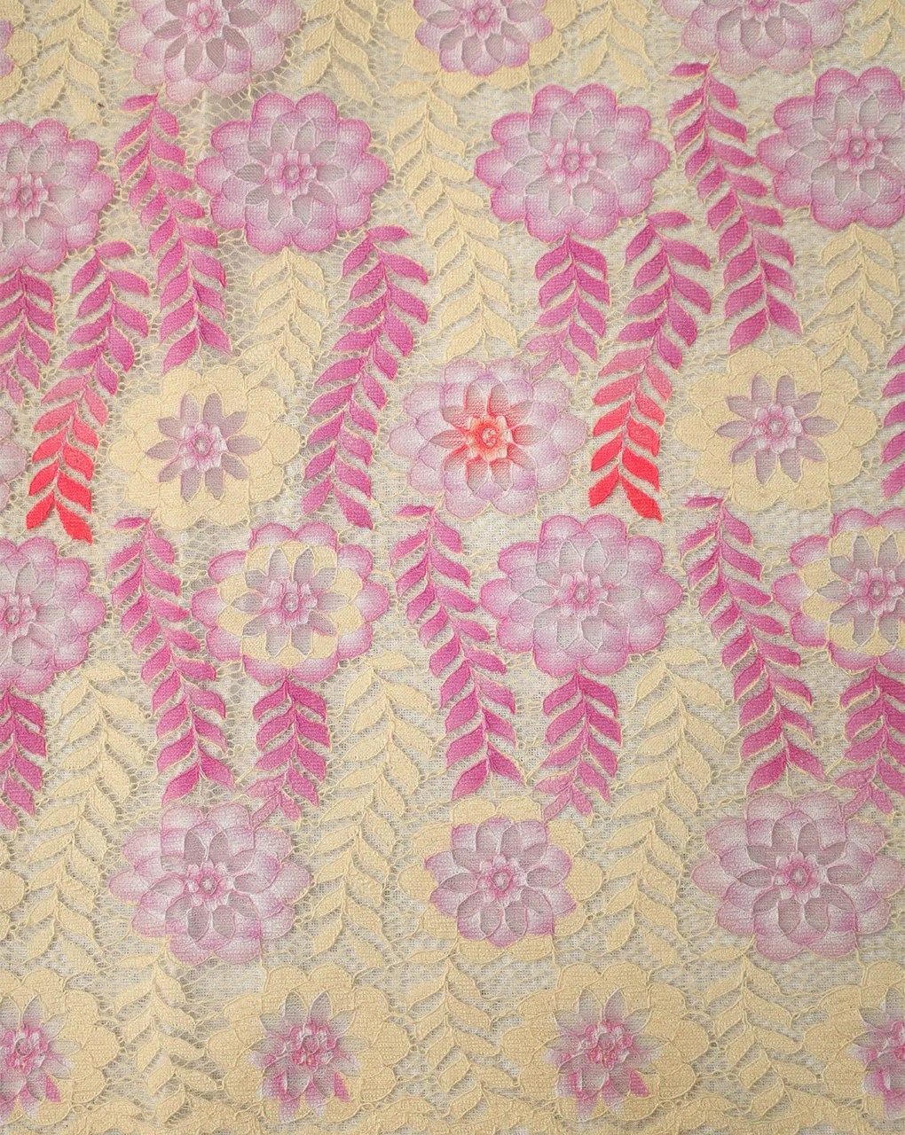 MULTICOLOR POLYESTER JACQUARD LACE FABRIC