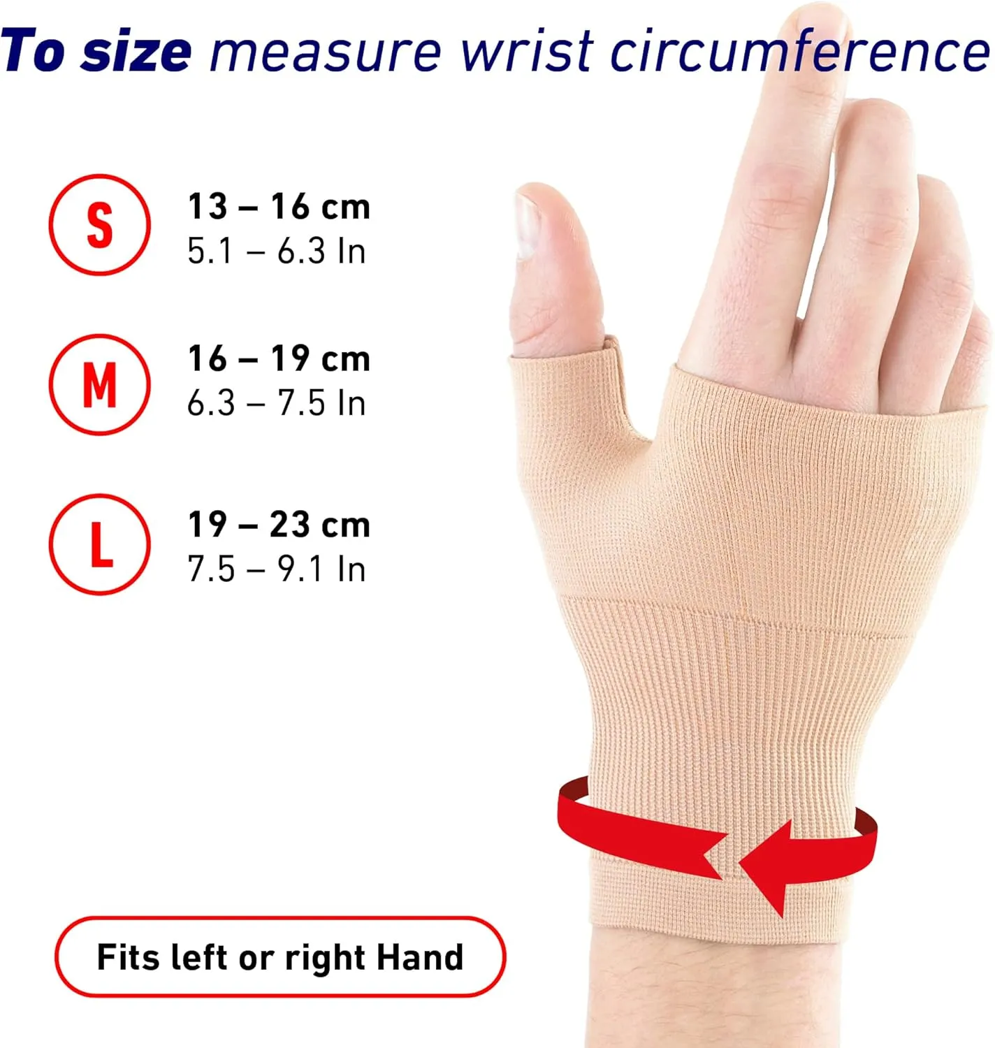 Neo-G Wrist and Thumb Support for Arthritis, Joint Pain, Tendonitis, Sprain - Wrist Brace Wrist Compression Hand Support - M - Beige