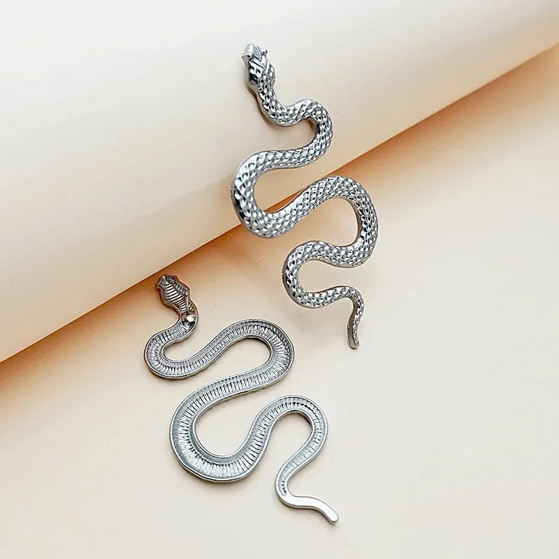 Neo-Gothic Snake Drop Earrings – Animal-Inspired Zinc Alloy Fashion Jewelry for Women