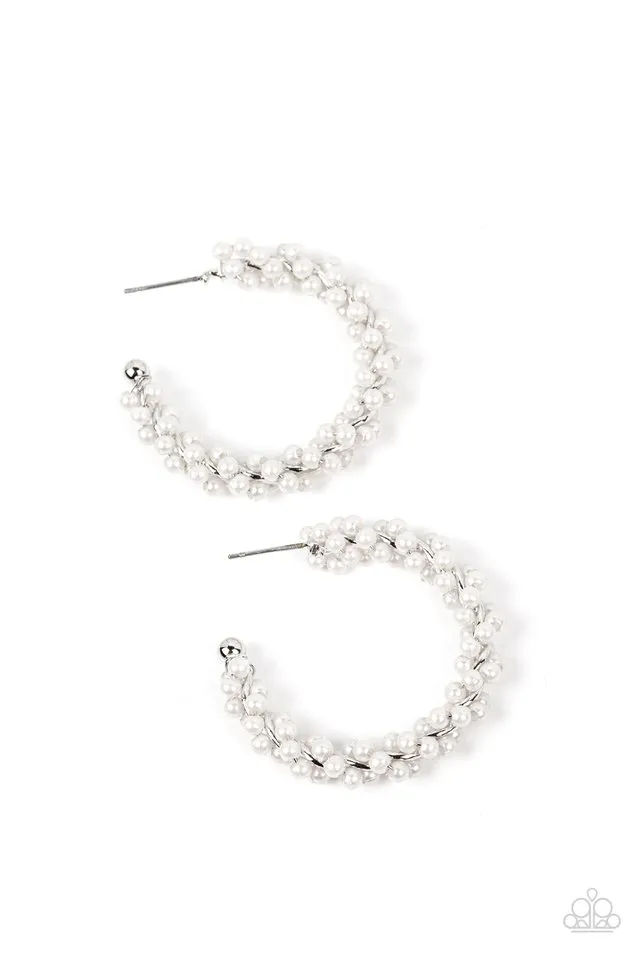 Paparazzi Earring ~ Yacht Royale - White