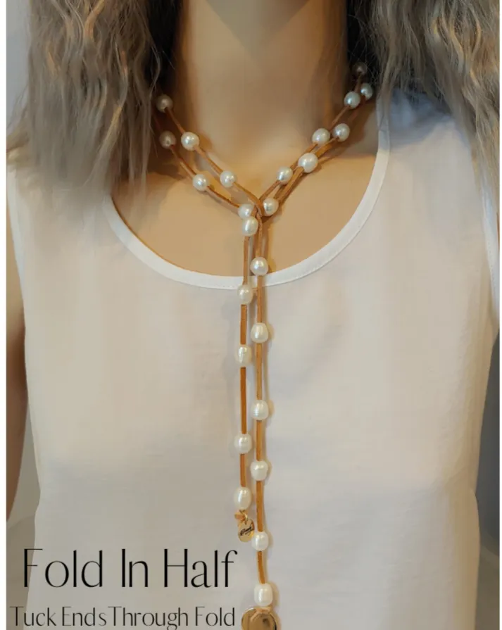 Pearl Lariat Necklace in 12 Colors