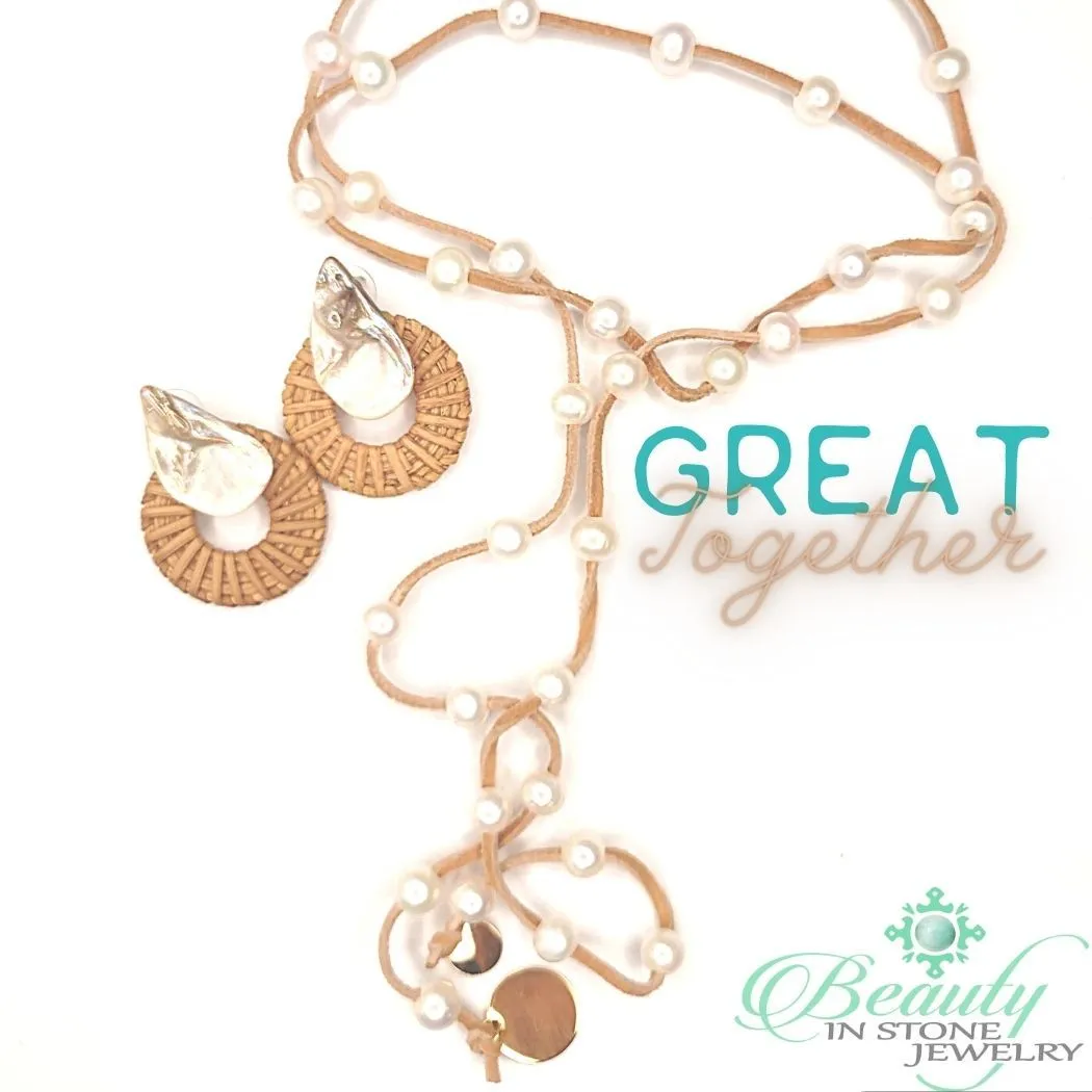 Pearl Lariat Necklace in 12 Colors