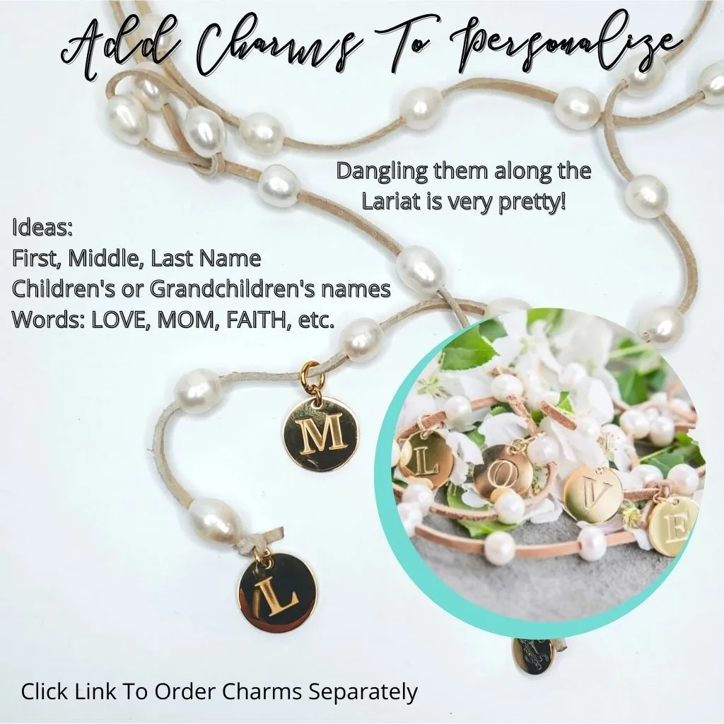 Pearl Lariat Necklace in 12 Colors