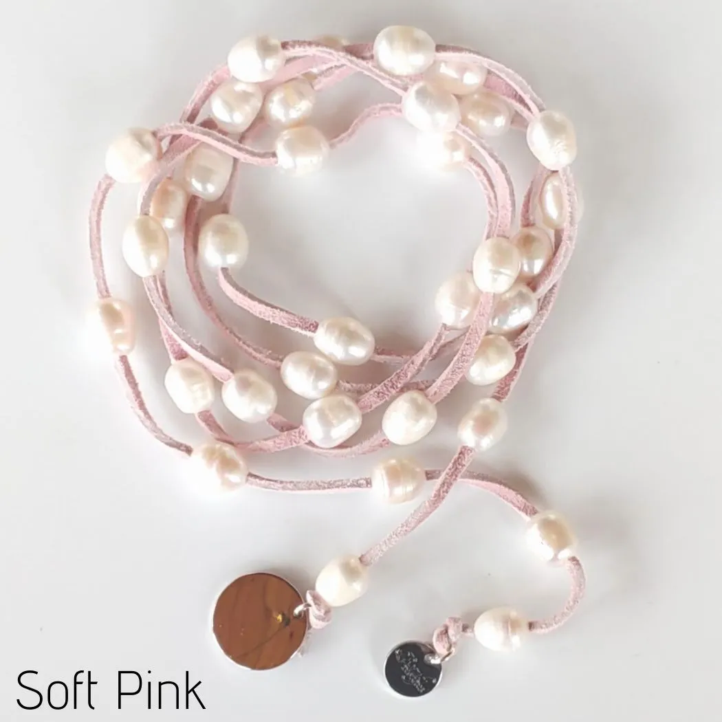 Pearl Lariat Necklace in 12 Colors
