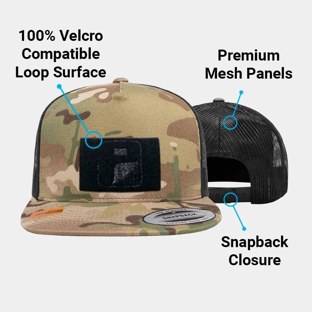 Pull Patch Hat Snapback Trucker Cap Surface to Attach Patches Camo