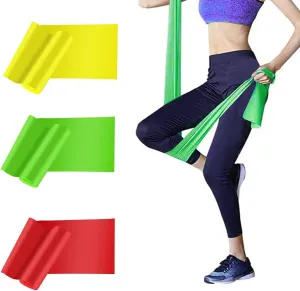 Resistance Bands 3 Pack - Elastic Exercise Bands for Physical Therapy, Recovery, Workout Strength Training - Women, Yoga, Arms, Upper Body and Shoulders
