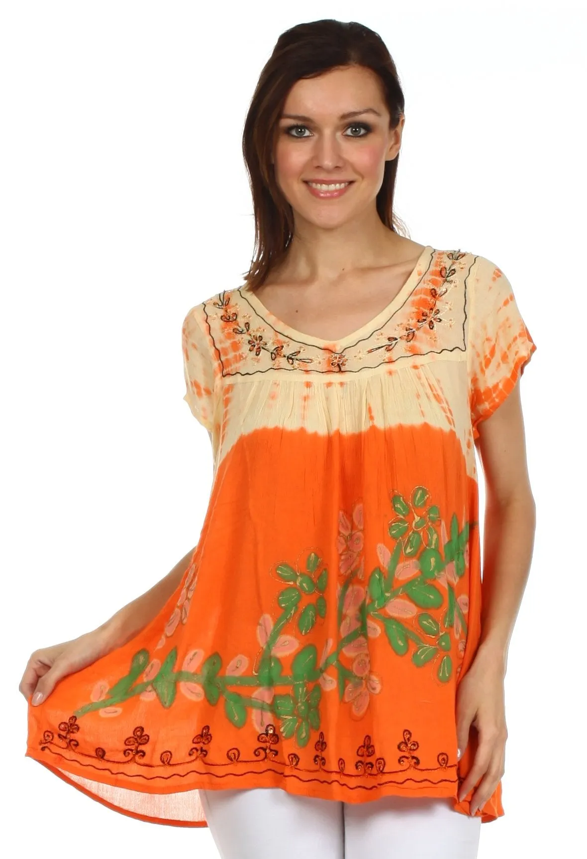 Sakkas Talisa Embroidered Gauzy Blouse