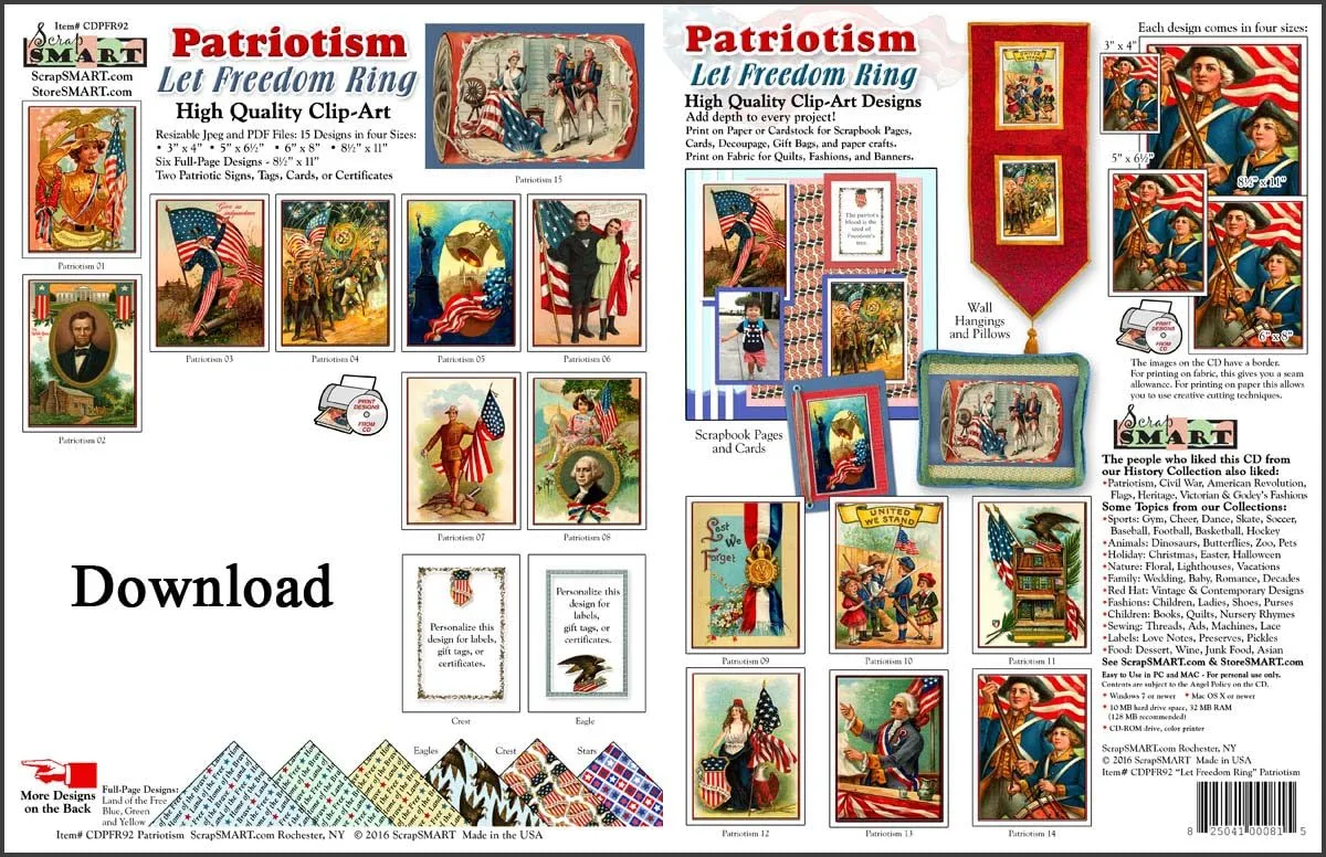 ScrapSMART - Patriotism: Let Freedom Ring Software Collection - Jpeg & PDF Files for Mac [Download]