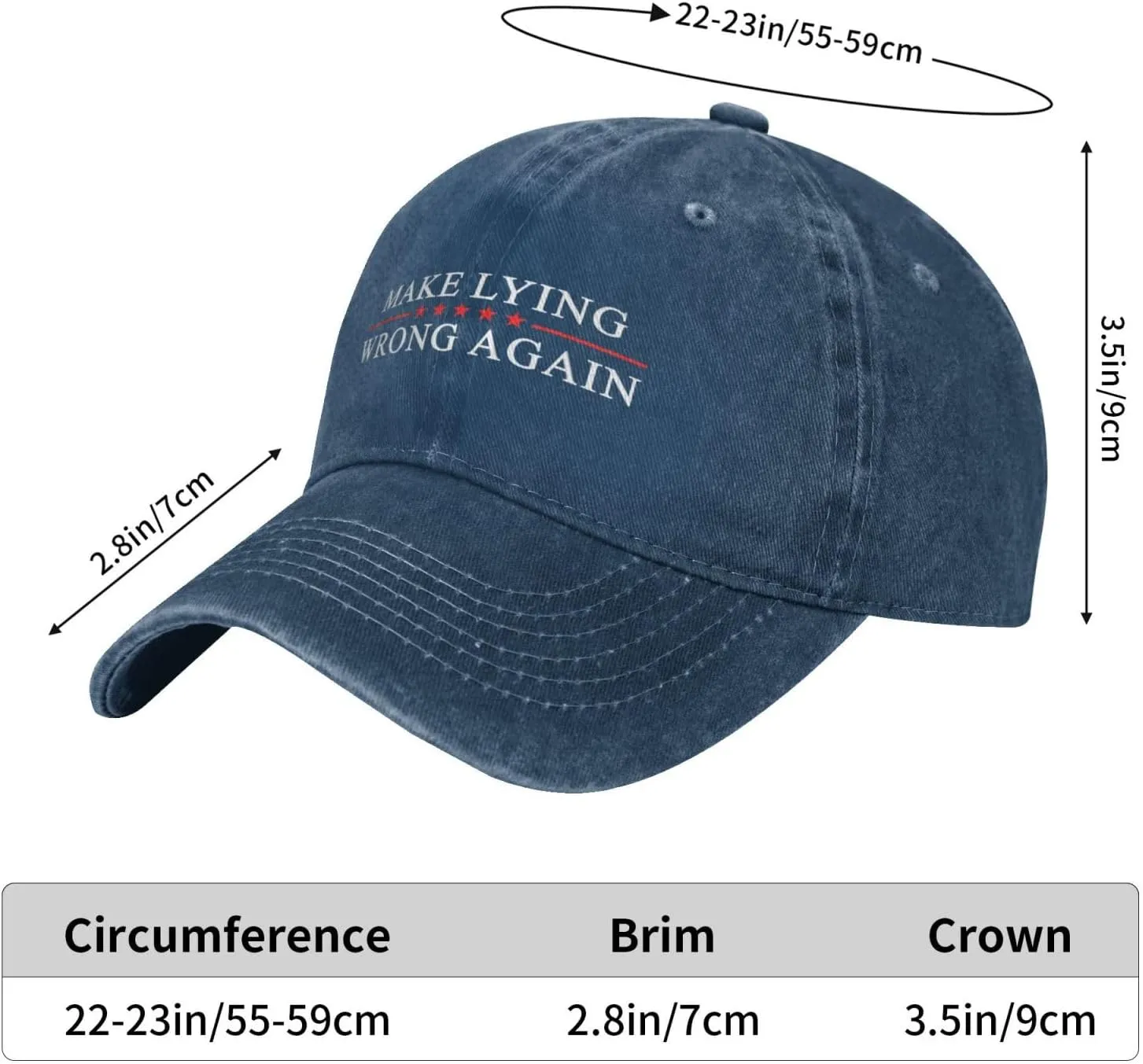 Sefgaen Make Lying Wrong Again Hat for Men Dad Hats Funny Hats