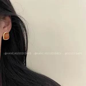 SISSLIA Simple Irregular Geometry Natural Stone Light Luxury 925 Silver Needle All Match Niche for Women