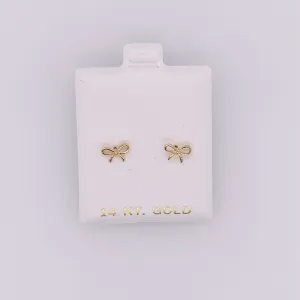 Small Gold Bow Earrings