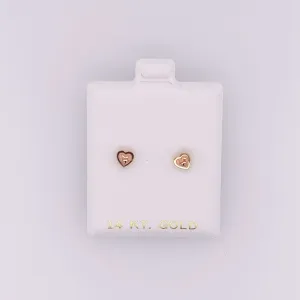 Small Heart Rose Gold Center Earrings
