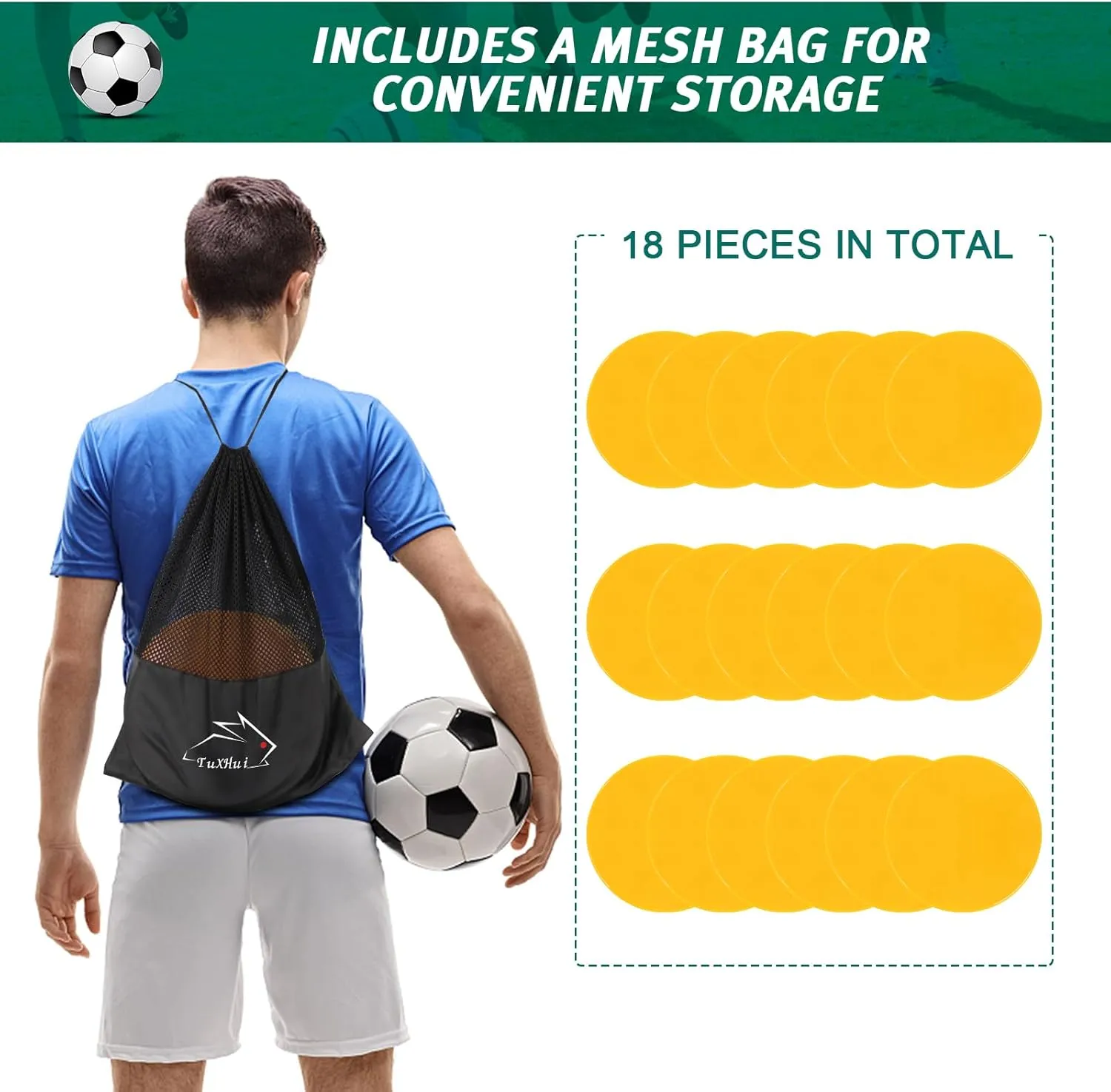 Spot Markers Rubber Floor Dots 9inch Non Slip Agility Dots Flat Cones for Kids Sports Soccer Basketball Training, Gym Training, Preschool Kindergarten Classroom
