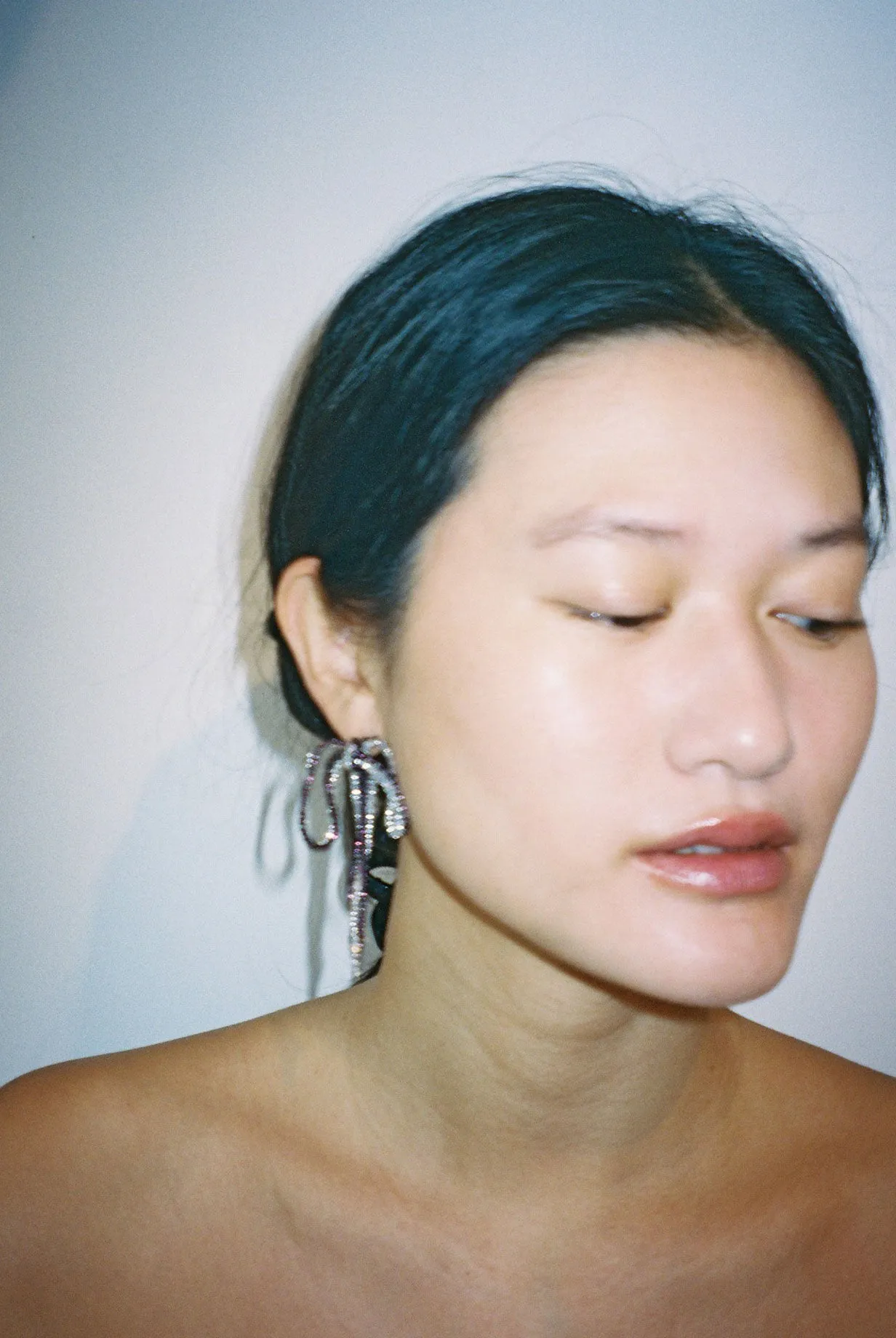Striped Sad Bow Ear Stick