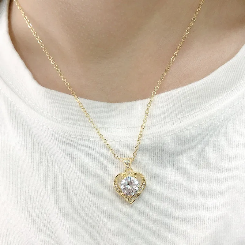 Trendy Jewelry Round Cut Crystal Jewelry Set for a Friend with Zircon in Gold Color