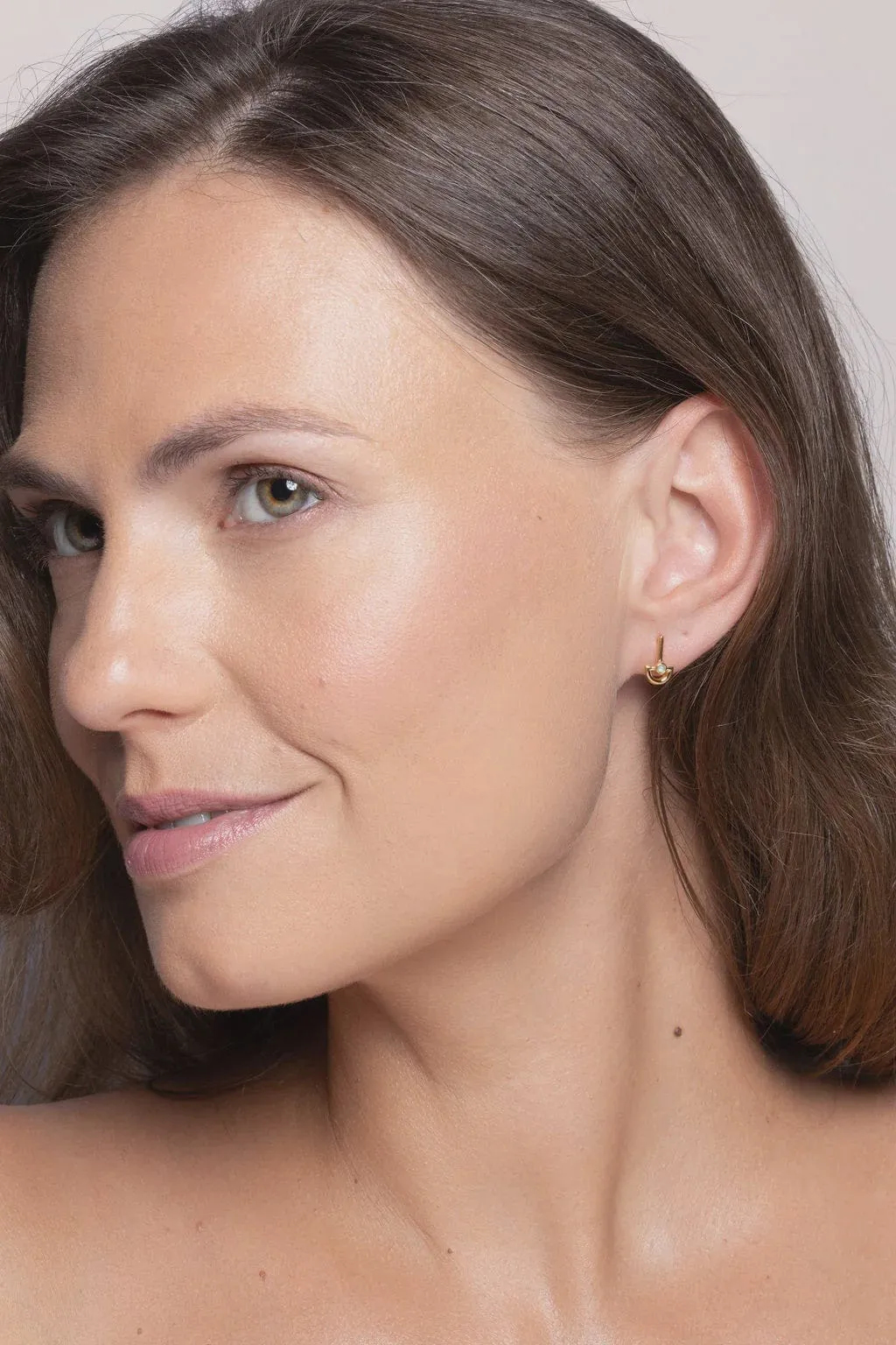 Vurchoo Studs of Hope Blue Chalcedony Gold Earrings