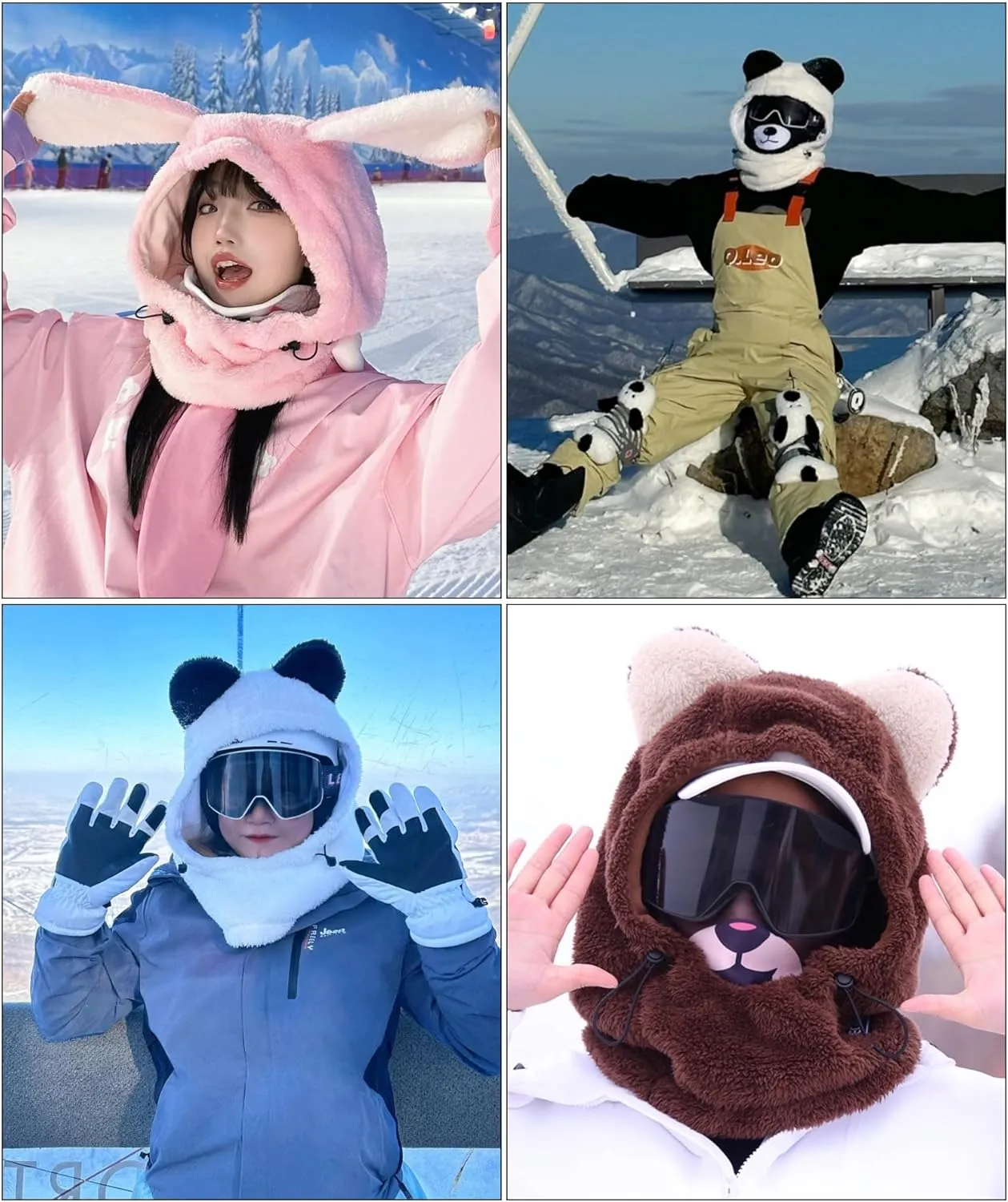 Winter Fleece Ski Mask with Design Ski Helmet Cover, Wind-Resistant Adjustable Balaclava Face Mask Men Women Youth